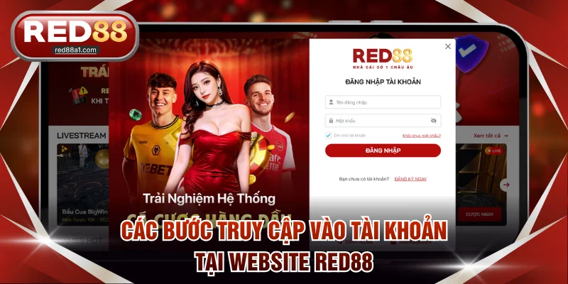 Các bước truy cập vào tài khoản tại website RED88